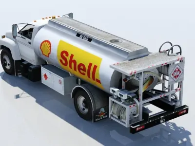 US Airport Fuel Truck 2300 gal Low-poly Static Low-poly 3D model