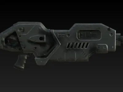 Heavy Space Gun Low-poly 3D model