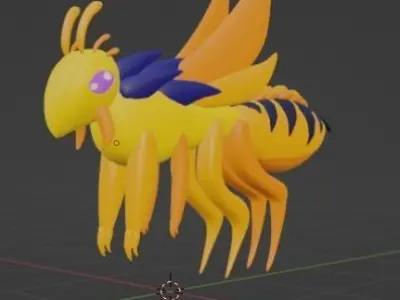 honey pot bee creature Low-poly 3D model