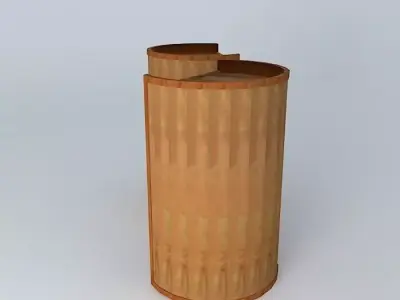Podium two wooden cylinders Free 3D model