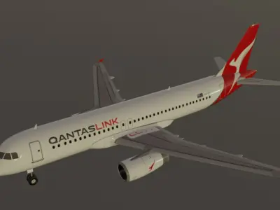 Qantaslink Airbus a320-232 low poly 3d model Low-poly 3D model