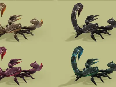 SCORPION RIGGED ANIMATED 4 Low-poly 3D model