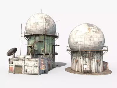 Old Double Radar Building 3D model