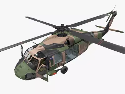 UH-60 Black Hawk Australian Army Complex Animation Low-poly 3D model