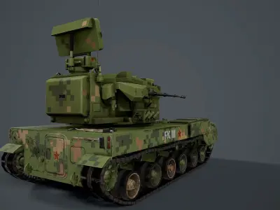 PGZ-09 SPAAG Chinese Low-poly 3D model