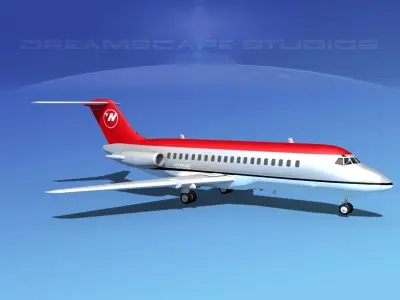 Douglas DC-9-15 Northwest 3D model