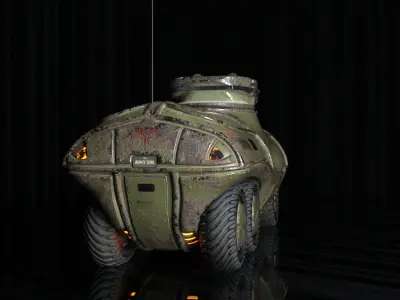 Cyber Tank Low-poly 3D model