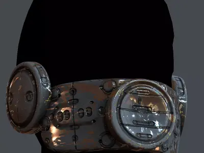 Helmet gas mask scifi military combat Low-poly 3D Low-poly 3D model