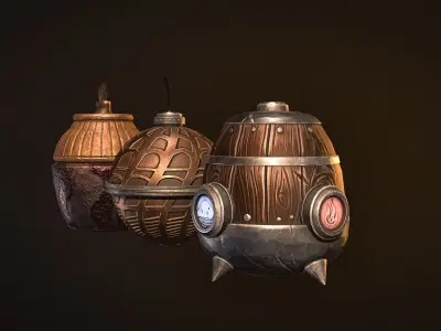 Medieval pocket bombs Stylized Low-poly 3D model