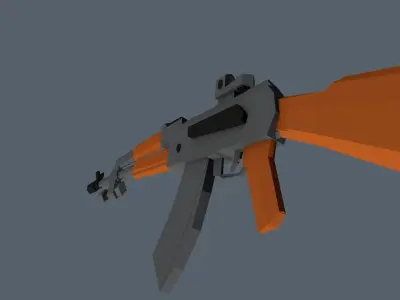AK47 GUN Low-poly 3D model