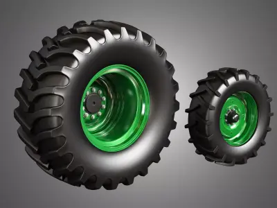 Tractor Tires and Rims - T03 3D model