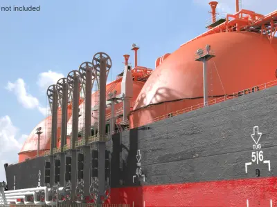 Gas Carrier Ship and LNG Pier 3D model purchase