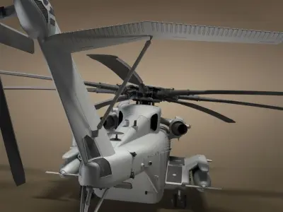CH-53 Military Helicopter With Simple Textures 3D model
