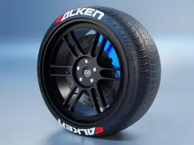 Enkei RPF1 Wheel Low-poly 3D model