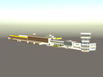 Oran Es Senia Airport Low-poly 3D model