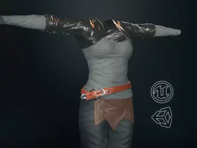 Female Survivor Outfit  Low-poly 3D model