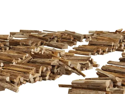 040 Firewood Logs 03 Scattered Firewood logs 3D model