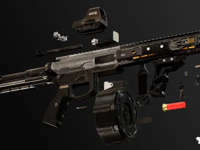 Modern Shotguns Vol 1 Low-poly 3D model