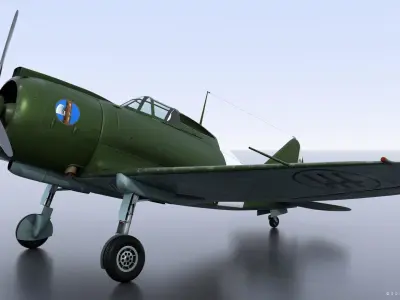 Re2000 Falco I - Catapult version - Rigged Low-poly 3D model