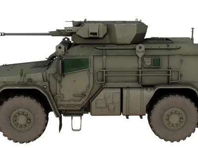 Typhoon VDV K-4836 Russian APC Full interior PBR Game Ready  Low-poly 3D model