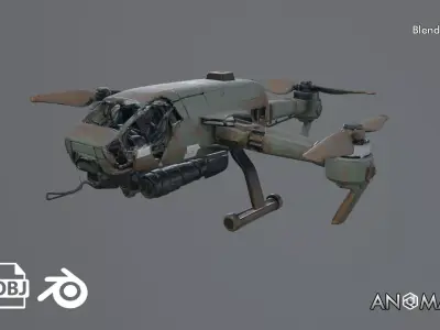 destroyed VTOL 3D model purchase