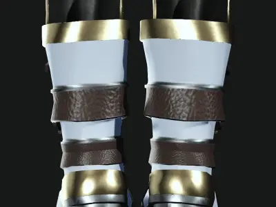 DTS-Model02-Boots1C armored boots - gold Low-poly 3D model