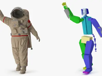 Astronaut Suit Haiying with Helmet Rigged 3D model
