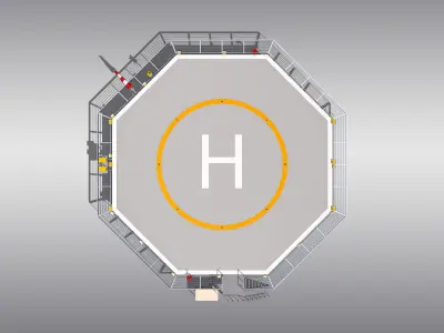 Octagonal Heliport 3D model