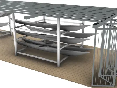 Canoe Rack 3D model