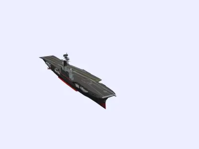 ARA 25 de Mayo Aircraft Carrier Low-poly 3D model