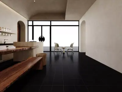 Wabi-Sabi Coffee Shop Interior 3D model