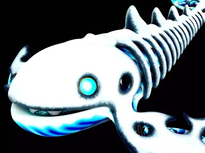 Fat-bellied blue whale Low-poly 3D model