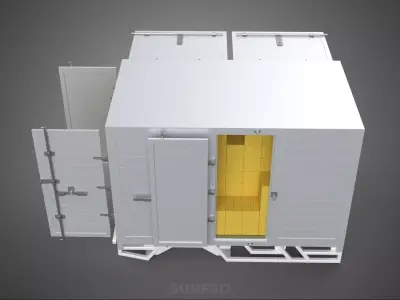 BOX TRUCK PICKUP LORRY CARGO FREIGHT CUBE VAN BOXES DELIVERY CAR 3D model