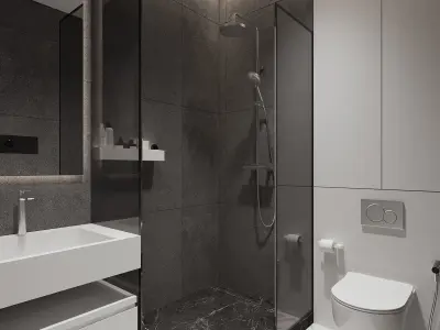Bathroom design minimalism style Free 3D model