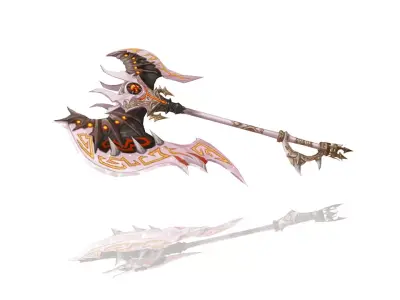 Corrupted Holy Axe Low-poly 3D model