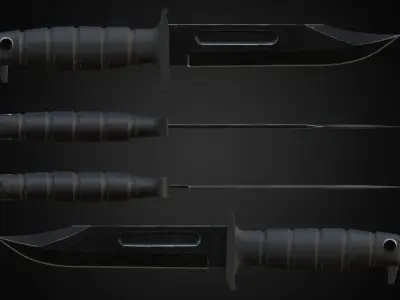 Kabar knife Free low-poly 3D model