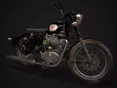 Royal Enfield Classic Battle Green 2016 3D model Low-poly 3D model