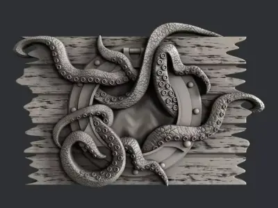 3d STL models for CNC router octopus 3D model