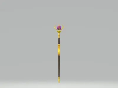 magic staff Low-poly 3D model