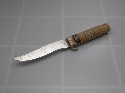 Used Soviet Knife Low-poly 3D model