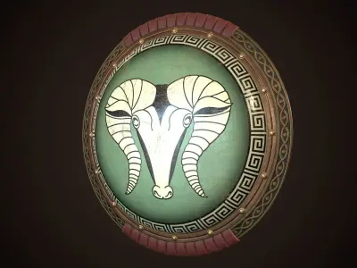 Hoplite Shield Krios Low-poly 3D model