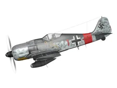 Focke Wulf - FW190 A8 - Rauhbautz VII - Red1 3D model