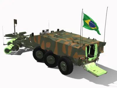 IVECO GUARANI 6X6 SPARK MINE ROLLER Low-poly 3D model