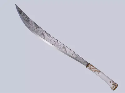 Damascus bolo Low-poly 3D model
