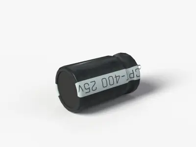 PVC covered Capacitor with 2K PBR textures Low-poly 3D model