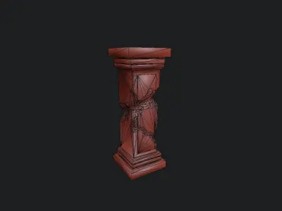 Cracked Pillar Low-poly 3D model