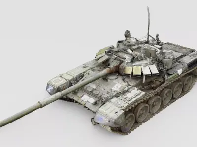 Russian T-90 tank destroyed by Ukrainian army  3D model get