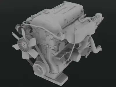 Nissan SR20DET Black Top engine Low-poly 3D model