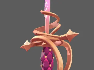 celestial rapier long sword Low-poly 3D model