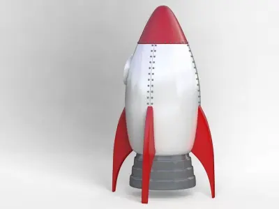 Cartoon Rocket Ship V1 Low-poly 3D model